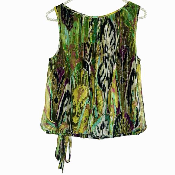 Cache Vintage Y2k Fairy Beaded Silk Metallic Cami Top Small Abstract Boho USA - Picture 2 of 10